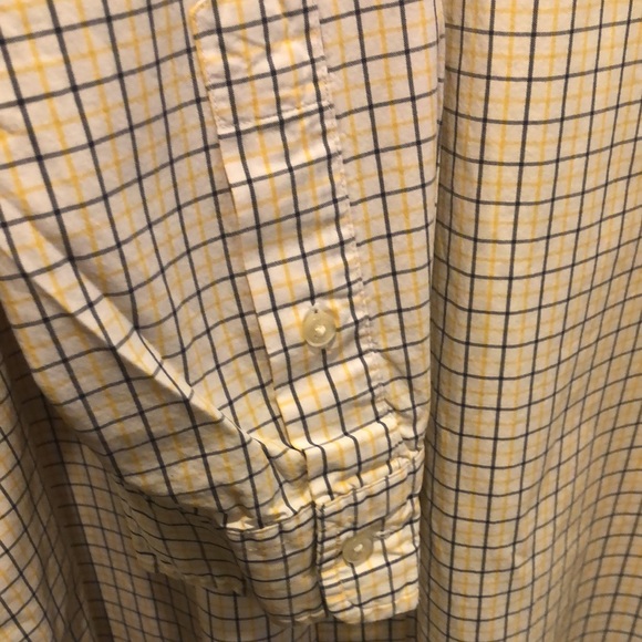 RALPH LAUREN Long Sleeve Yellow Blue Plaid Button Down Dress Shirt Sz Large - Picture 8 of 12